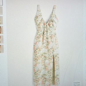 Abercrombie and Fitch Cinched Neck Slip MIDI Dress